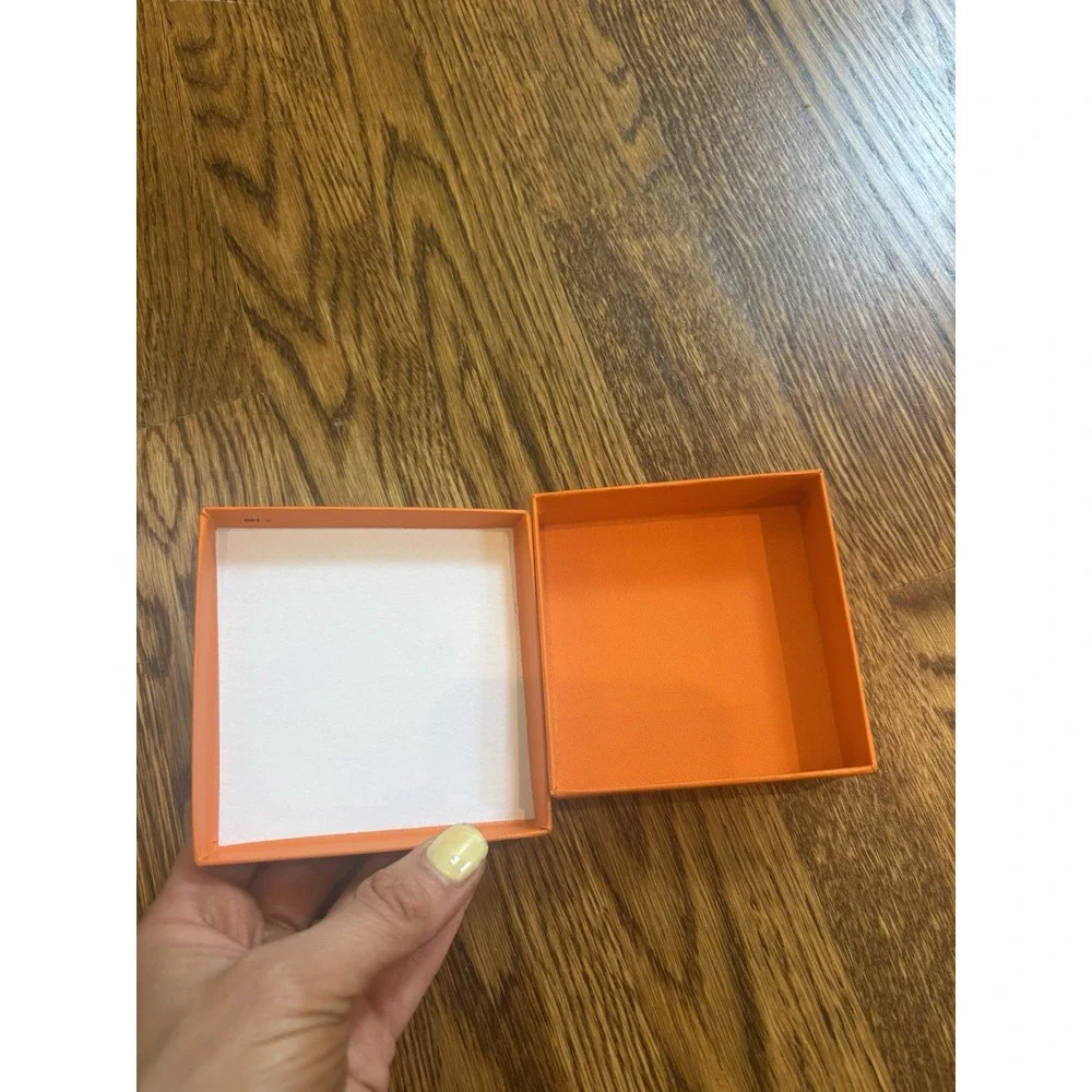 Hermes Authentic Empty Small Orange Jewelry Box 3.5
